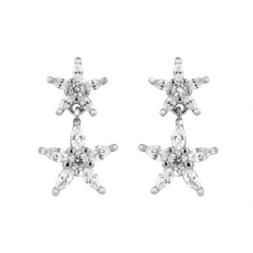 Donna In Argento Fiori Con Pietre Diana Rebecca Gioielli - S