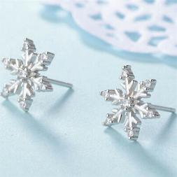 Donna In Argento Sterling 925 Silver Motivo Fiocco Di Neve C