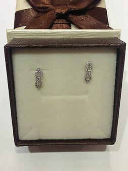 Donna In Oro Bianco 18 Kt - 750% Zirconi Bianchi Pendenti Ba