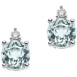 Donna In Oro Bianco 18kt  Diamanti  E Acquamarina-comete Orb