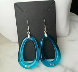 Donna In Resina Pendenti Azzurri Mare Blu Stella Marina Conc