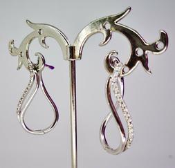 Donna Infinito Oro Bianco 18k 750 Zirconi T Diamante Boucles