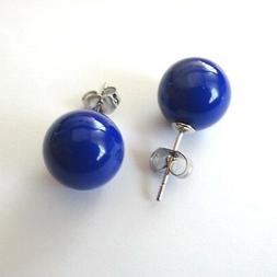 Donna Lobo Colore Argento Con Perla Di Lapislazzuli - 1 Cm -