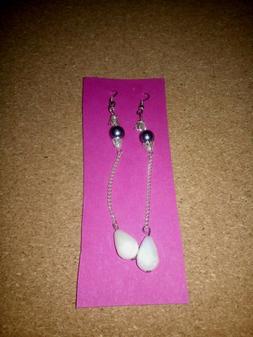 Donna Lunghi Con Catenina E Perle A Goccia, Bianche, Tutto N