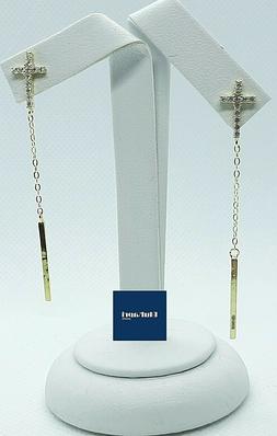 orecchini donna lunghi croce in argento 925