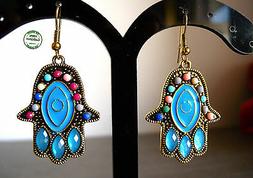 Donna Mano Di Fatima Hamsa Khamsa Azzurri Etnici Tribali Vin