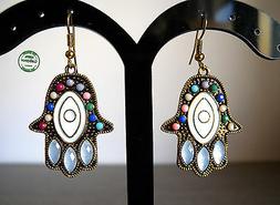 Donna Mano Di Fatima Hamsa Khamsa Bianchi Etnici Tribali Vin