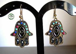 Donna Mano Di Fatima Hamsa Khamsa Neri Etnici Tribali Indie 