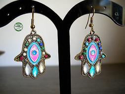 Donna Mano Di Fatima Hamsa Khamsa Azzurri E Rosa Etnici Trib