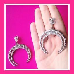 Donna Mezza Luna In Color Argento Con Strass