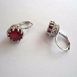 Donna Monachella Colore Argento Con Grande Rubino Rosso - 37