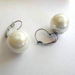 Donna Monachella Colore Argento Con Grande Perla Bianca 1,6 