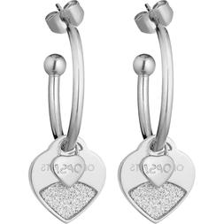 Donna Ops Objects Opsor-434 Cerchio Cuore Acciaio Con Glitte