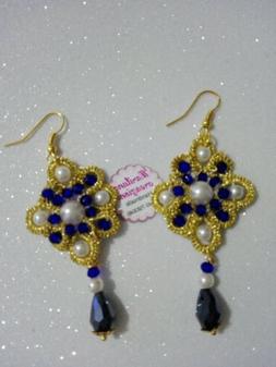 Donna Oro Al Chiacchierino Con Swarovski Perline E Goccia Fa