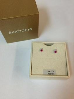 Donna Oro Bianco 18 Kt 750 Ambrosia Punto Luce Zircone Bianc