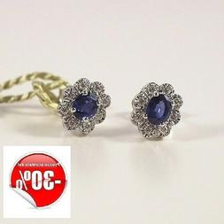 Donna Oro Bianco 18 Kt Zaffiri E Contorno Di Diamanti Certif