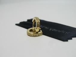 Donna Oro Giallo 18 Ct 18kt Cerchio Piccoli Diamanti Cerchie