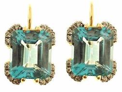 Donna Oro Giallo 18 Kt Carati 10,6 Gr Acquamarina Monachella