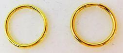 Donna Oro Giallo 18 Kt Cerchietto 10mm Cerchio Boucles Oreil
