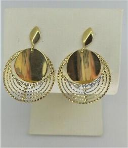 Donna Oro Giallo 750 18k Pendenti Multi Cerchio Boucles Orei