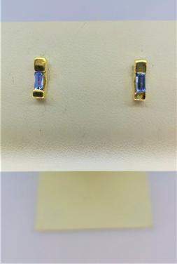 Donna Oro Giallo 750 18k Punto Luce Topazio Azzurro Boucle O