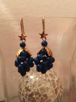 Donna Pendenti A Grappolo Con Pietre Blu Lapislazzuli. Gance