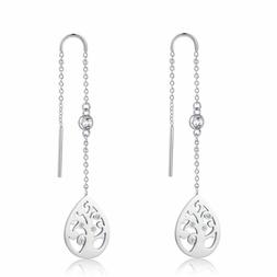 Donna Pendenti Acciaio Lunghi Albero Della Vita Sagapo Sru21