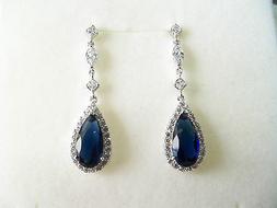orecchini donna pendenti argento 925 zirconi bianchi