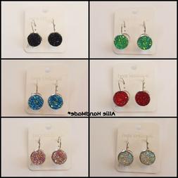 Donna Pendenti Base Argento Con Pietra Colorata Luminosa