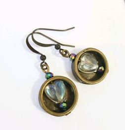 Donna Pendenti Bianco Piccoli Bronzo Antico Modello Unico Ha