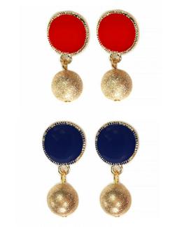 Donna Pendenti Bottone Sfera Satinata Oro Nichel Free - Ross