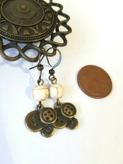 Donna Pendenti Bottoni Piccoli Bronzo Antico Modello Unico H