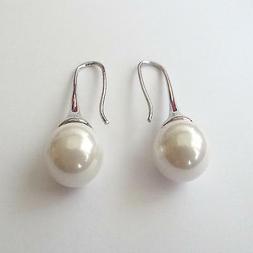 orecchini donna pendenti colore argento con perla