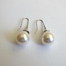 Donna Pendenti Colore Argento Con Perla Bianca A Goccia -  3