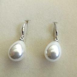 Donna Pendenti Colore Argento Perla Bianca A Goccia - 50 Ee