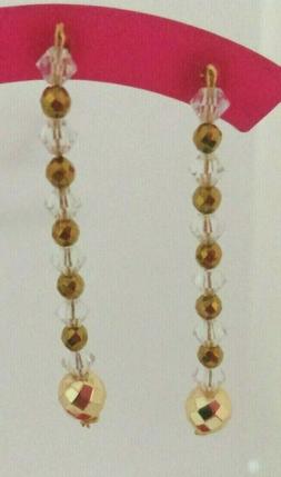 Donna Pendenti Con Cristalli E Sfere Color Oro Sfaccette Han