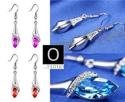 Donna Pendenti Con Cristallo Colorato E Brillantini Colore A