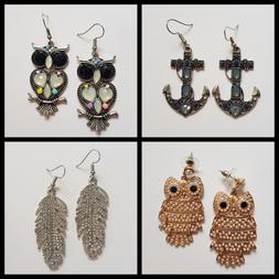 Donna Pendenti Con Pietre E Strass, Ciondolo Ancora, Gufo, P