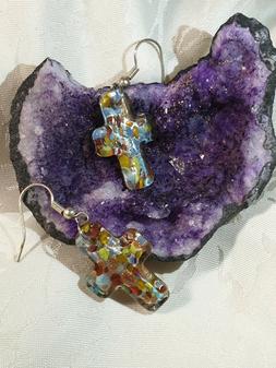 Donna Pendenti Croce In Vetro