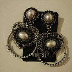 Donna Pendenti Cuori Cerchio Metallo - Trendi Made In Italy 