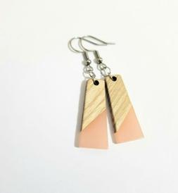 Donna Pendenti Inox Hand Made Legno Resina Unico Acciaio Chi