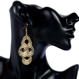 Donna Pendenti Lunghi A Gocce Raffinati Colore Oro O Argento