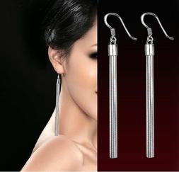 Donna Pendenti Lunghi Cristallo Luce Sera Paio Argento Coppi