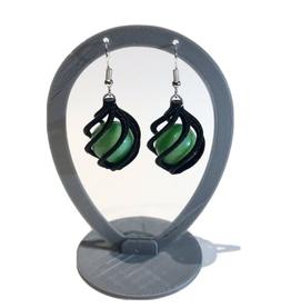 Donna, Pendenti, Neri Con Pietra Verde/acqua, Stampa 3d