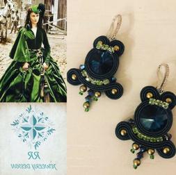 Donna Pendenti Soutache Verde