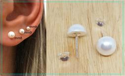 Donna Perla Piatta Argento 925% Da 6-8-10mm Ragazze Cerimoni