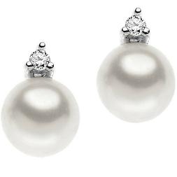 Donna Perle In Oro Bianco 18kt E Diamanti P.ct.3-comete -sco