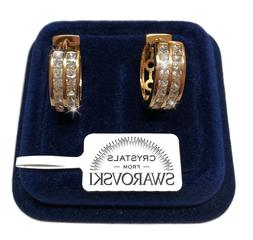 Donna Pl. Oro 18k Con Cristalli Swarovski   16mm O 20mm Cerc