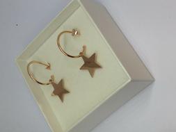 Donna Ragazza Cerchi Con Stella Argento 925% Rose' Anallergi