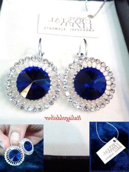 Donna Rod. Argento 925 Swarovski Originali Blu Zircone Gioie